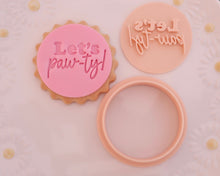Load image into Gallery viewer, Mini Lets Pawty Fondant Cookie Stamp - Made in the UK with Love from House of Toot Sweet - Just £5! Shop now at House of Toot Sweet