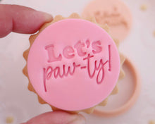 Load image into Gallery viewer, Mini Lets Pawty Fondant Cookie Stamp - Made in the UK with Love from House of Toot Sweet - Just £5! Shop now at House of Toot Sweet