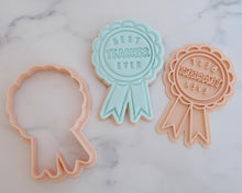 Load image into Gallery viewer, Rosette Best Teacher Ever Fondant Cookie Stamp / Cutter - Made in the UK with Love from House of Toot Sweet - Just £6.50! Shop now at House of Toot Sweet