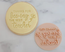 Load image into Gallery viewer, Thanks For Bee-ing The Best Teacher Fondant Cookie Stamp - Made in the UK with Love from House of Toot Sweet - Just £5.50! Shop now at House of Toot Sweet