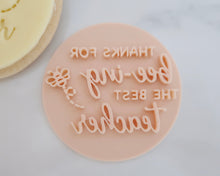 Load image into Gallery viewer, Thanks For Bee-ing The Best Teacher Fondant Cookie Stamp - Made in the UK with Love from House of Toot Sweet - Just £5.50! Shop now at House of Toot Sweet