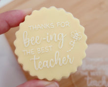 Load image into Gallery viewer, Thanks For Bee-ing The Best Teacher Ever Fondant Cookie Embosser - Made in the UK with Love from House of Toot Sweet - Just £6.50! Shop now at House of Toot Sweet