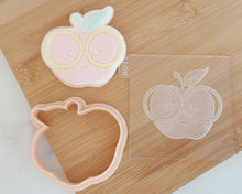 Load image into Gallery viewer, Cute Apple with Glasses Fondant Cookie Embosser / Cutter - Made in the UK with Love from House of Toot Sweet - Just £6.50! Shop now at House of Toot Sweet