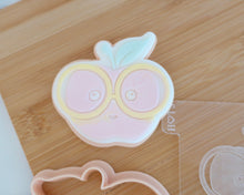 Load image into Gallery viewer, Cute Apple with Glasses Fondant Cookie Embosser / Cutter - Made in the UK with Love from House of Toot Sweet - Just £6.50! Shop now at House of Toot Sweet