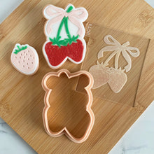 Load image into Gallery viewer, Strawberries With Bow Fondant Embosser / Cutter