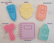 Load image into Gallery viewer, Staitionary Fondant Cookie Stamps / Cutters - Made in the UK with Love from House of Toot Sweet - Just £6.50! Shop now at House of Toot Sweet