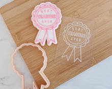 Load image into Gallery viewer, Best Teacher Ever Rosette Fondant Cookie Embosser / Cutter - Made in the UK with Love from House of Toot Sweet - Just £6.50! Shop now at House of Toot Sweet