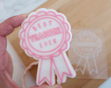 Load image into Gallery viewer, Best Teacher Ever Rosette Fondant Cookie Embosser / Cutter - Made in the UK with Love from House of Toot Sweet - Just £6.50! Shop now at House of Toot Sweet