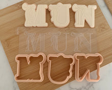 Load image into Gallery viewer, Letters With Bows Fondant Embosser / Cutter