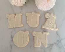 Load image into Gallery viewer, Letters With Bows Fondant Embosser / Cutter