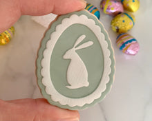 Load image into Gallery viewer, Bunny Egg Cameo Fondant Embosser and Cutter