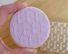 Load image into Gallery viewer, Bunnies & Daisies Fondant Embosser Texture Tile