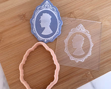 Load image into Gallery viewer, Lady Whistledown Silhouette Cameo Fondant Embosser and Cutter