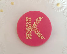 Load image into Gallery viewer, Birthday Floral Initials Fondant Cookie Embosser