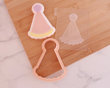 Load image into Gallery viewer, Party Hat with Pompom Embosser & Cookie Cutter - Made in the UK with Love from House of Toot Sweet - Just £6! Shop now at House of Toot Sweet