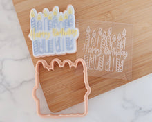 Load image into Gallery viewer, Happy Birthday Candles Fondant Embosser & Cookie Cutter - Made in the UK with Love from House of Toot Sweet - Just £6.50! Shop now at House of Toot Sweet