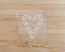 Load image into Gallery viewer, Candy Cane Heart Cookie Cutter & Embosser - Made in the UK with Love from House of Toot Sweet - Just £6.50! Shop now at House of Toot Sweet