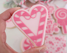 Load image into Gallery viewer, Candy Cane Heart Cookie Cutter & Embosser - Made in the UK with Love from House of Toot Sweet - Just £6.50! Shop now at House of Toot Sweet