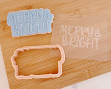Load image into Gallery viewer, Merry & Bright Cookie Cutter / Embosser - Made in the UK with Love from House of Toot Sweet - Just £6! Shop now at House of Toot Sweet