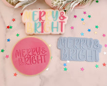 Load image into Gallery viewer, Merry & Bright Cookie Cutter / Embosser - Made in the UK with Love from House of Toot Sweet - Just £6! Shop now at House of Toot Sweet