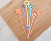 Load image into Gallery viewer, Groovy Pastel Drink Stirrers - Made in the UK with Love from House of Toot Sweet - Just £4! Shop now at House of Toot Sweet
