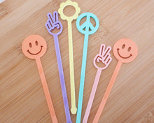 Load image into Gallery viewer, Groovy Pastel Drink Stirrers - Made in the UK with Love from House of Toot Sweet - Just £4! Shop now at House of Toot Sweet