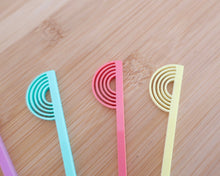Load image into Gallery viewer, Pastel Rainbows Drink Stirrers - Made in the UK with Love from House of Toot Sweet - Just £3! Shop now at House of Toot Sweet