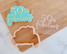 Load image into Gallery viewer, 50 & Fabulous Fondant Embosser & Cookie Cutter - Made in the UK with Love from House of Toot Sweet - Just £6! Shop now at House of Toot Sweet
