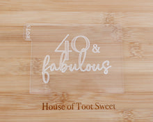 Load image into Gallery viewer, 40 & Fabulous Fondant Embosser & Cookie Cutter - Made in the UK with Love from House of Toot Sweet - Just £6! Shop now at House of Toot Sweet