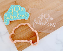 Load image into Gallery viewer, 40 & Fabulous Fondant Embosser & Cookie Cutter - Made in the UK with Love from House of Toot Sweet - Just £6! Shop now at House of Toot Sweet