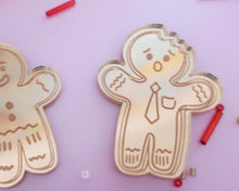 Load image into Gallery viewer, Bite Me Gingerbread Man Mirror Cupcake Disc Toppers / Gift Tag - Made in the UK with Love  from House of Toot Sweet - Just £4.50! Shop now at House of Toot Sweet