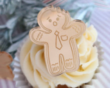 Load image into Gallery viewer, Bite Me Gingerbread Man Mirror Cupcake Disc Toppers / Gift Tag - Made in the UK with Love  from House of Toot Sweet - Just £4.50! Shop now at House of Toot Sweet