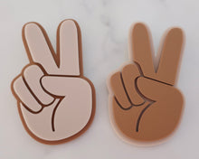 Load image into Gallery viewer, Hand Peace Sign Groovy Hippie Acrylic Cake Charm/ Topper - Made in the UK with Love from House of Toot Sweet - Just £6! Shop now at House of Toot Sweet