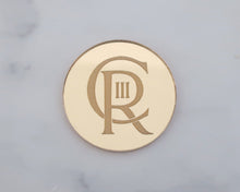 Load image into Gallery viewer, King Charles Monogram Engraved Mirror Cupcake Toppers - Made in the UK with Love  from House of Toot Sweet - Just £4.50! Shop now at House of Toot Sweet