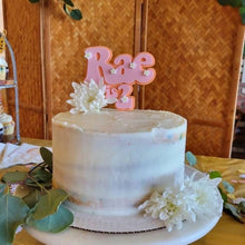 Load image into Gallery viewer, Groovy Retro Hippie Flower Power Personalised Name Cake Topper - Made in the UK with Love from House of Toot Sweet - Just £13! Shop now at House of Toot Sweet
