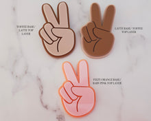 Load image into Gallery viewer, Hand Peace Sign Groovy Hippie Acrylic Cake Charm/ Topper - Made in the UK with Love from House of Toot Sweet - Just £6! Shop now at House of Toot Sweet