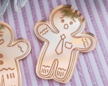 Load image into Gallery viewer, Bite Me Gingerbread Man Mirror Cupcake Disc Toppers / Gift Tag - Made in the UK with Love  from House of Toot Sweet - Just £4.50! Shop now at House of Toot Sweet