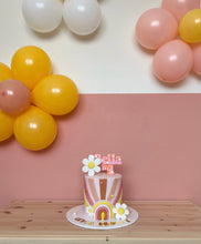 Load image into Gallery viewer, Groovy Retro Hippie Flower Power Personalised Name Cake Topper - Made in the UK with Love from House of Toot Sweet - Just £13! Shop now at House of Toot Sweet