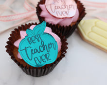 Load image into Gallery viewer, Apple Best Teacher Ever Engraved Mirror Cupcake Toppers - Made in the UK with Love  from House of Toot Sweet - Just £4.50! Shop now at House of Toot Sweet