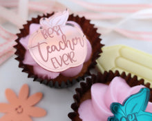 Load image into Gallery viewer, Apple Best Teacher Ever Engraved Mirror Cupcake Toppers - Made in the UK with Love  from House of Toot Sweet - Just £4.50! Shop now at House of Toot Sweet