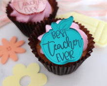 Load image into Gallery viewer, Apple Best Teacher Ever Engraved Mirror Cupcake Toppers - Made in the UK with Love  from House of Toot Sweet - Just £4.50! Shop now at House of Toot Sweet