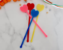 Load image into Gallery viewer, Love hearts Drink Stirrers - Made in the UK with Love from House of Toot Sweet - Just £5! Shop now at House of Toot Sweet