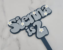 Load image into Gallery viewer, Groovy Retro Hippie Flower Power Personalised Name Cake Topper - Made in the UK with Love from House of Toot Sweet - Just £13! Shop now at House of Toot Sweet