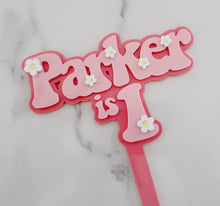 Load image into Gallery viewer, Groovy Retro Hippie Flower Power Personalised Name Cake Topper - Made in the UK with Love from House of Toot Sweet - Just £13! Shop now at House of Toot Sweet