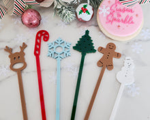 Load image into Gallery viewer, Christmas Decorations Drink Stirrer Set - Made in the UK with Love from House of Toot Sweet - Just £7! Shop now at House of Toot Sweet