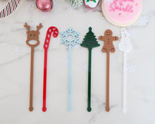 Load image into Gallery viewer, Christmas Decorations Drink Stirrer Set - Made in the UK with Love from House of Toot Sweet - Just £7! Shop now at House of Toot Sweet