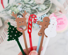 Load image into Gallery viewer, Christmas Decorations Drink Stirrer Set - Made in the UK with Love from House of Toot Sweet - Just £7! Shop now at House of Toot Sweet