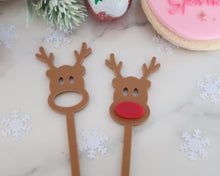 Load image into Gallery viewer, Rudolph Reindeer Drink Stirrer Set - Made in the UK with Love from House of Toot Sweet - Just £5! Shop now at House of Toot Sweet