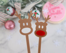 Load image into Gallery viewer, Rudolph Reindeer Drink Stirrer Set - Made in the UK with Love from House of Toot Sweet - Just £5! Shop now at House of Toot Sweet