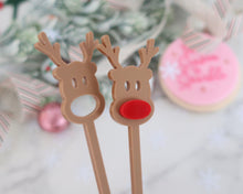 Load image into Gallery viewer, Rudolph Reindeer Drink Stirrer Set - Made in the UK with Love from House of Toot Sweet - Just £5! Shop now at House of Toot Sweet
